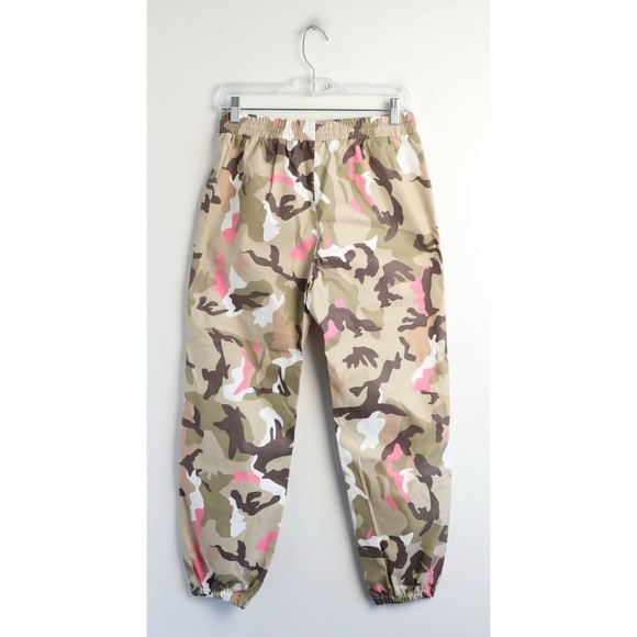 Women's Elastic Waist Neon Camo Joggers camouflage cargo pants tapered M New - Picture 4 of 9